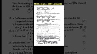 Annual examination maths question paper 2081  Mathematics class 11 model paper 2024 class11maths [upl. by Onfre321]