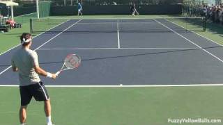 Roger Federer hitting from the Back Perspective in HD [upl. by Eidur]