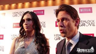 Famke Janssen and Dougray Scott have fun at the Hemlock Grove Red Carpet Premiere [upl. by Sihtnyc]