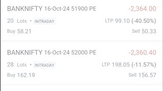 16th October live option intradaybanknifty expiry loss 😱😱 recover and day profit m close 🤑🤑🤑💸🤭 [upl. by Ecneps688]