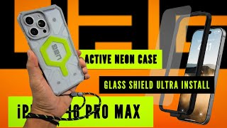 UAG Glass Shield Ultra Install amp Active NEON Case for iPhone 16 Pro Max [upl. by Anallese]