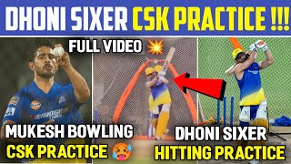 IPL 2024  Dhoni Sixer Hitting 💥 Mukesh Choudhary Bowling  CSK Practice Session 2024 [upl. by Adnamar]