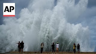 Hurricane Milton Video captures the tail end of the storm in Cuba [upl. by Henebry]