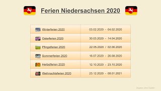 Ferien Niedersachsen 2020 [upl. by O'Donoghue]