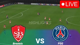 🔴Stade Brestois vs PSG LIVE  Ligue 1 202324 All Goals amp Highlights  Gameplay [upl. by Wenda]