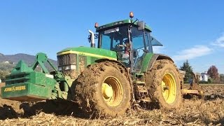 John Deere 7810 Plowing Hard conditions [upl. by Aiam506]