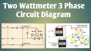 Two wattmeter 3 phase Circuit Diagram Two Wattmeter Method Of Power Measurement Three Phase Circuit [upl. by Julide]