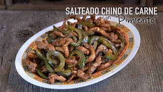 Salteado Chino de carne con pimiento verde [upl. by Prior]