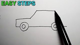 SIMPLEST WAY on How to draw a car  Easy Drawing [upl. by Assil]