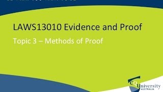 Evidence Law Methods of Proof [upl. by Retla]