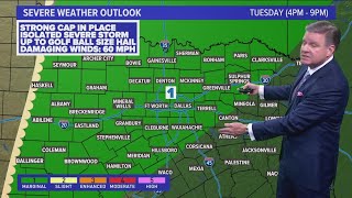 DFW Weather  Low risk of severe weather Tuesday in 14 day forecast [upl. by Clovah]