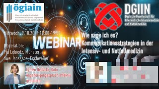 Webinar DGIIN amp ÖGIAIN Kommunikation in der Intensiv und Notfallmedizin [upl. by Legna186]