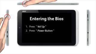 Iconia Tab W3810  How to enter the bios [upl. by Jule]