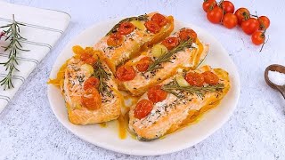 Baked salmon a delicious recipe for an easy dinner [upl. by Aekin]