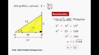 RAZONES TRIGONOMÉTRICAS DE UN ÁNGULO AGUDO Problema 005 [upl. by Eiramik]