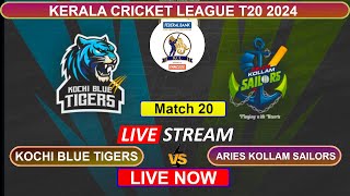 🔴KCL T20 Live  Kochi Blue Tigers vs Aries Kollam Sailors Live  KBT vs AKS  Live Cricket Match [upl. by Lahcim]