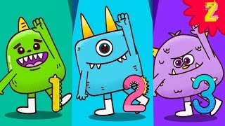 Ten little monsters l Nursery rhymes for kids l Halloween Numbers l ZooZooSong [upl. by Fleming]