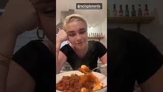 Florence Pugh cooks beef stew and sweet potatoes while talking about Race Against Dementia [upl. by Anialed18]