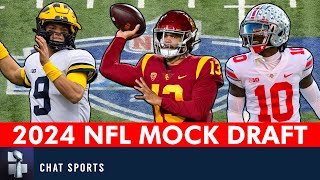 2024 NFL Mock Draft  Updated Projections For Round 1 Ft Drake Maye JJ McCarthy amp Brock Bowers [upl. by Ennaharas64]