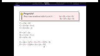 Calcul littéral  Factoriser [upl. by Duaner]