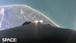 Fly to space and back in amazing SpaceX booster cam video  Launch to Florida landing [upl. by Nuawed]