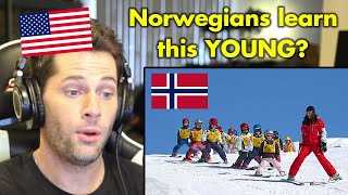 What Norwegians Think About Skiing  American Reacts [upl. by Girardi]