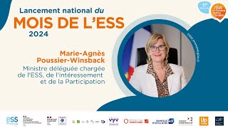 Replay Mois de lESS 2024 · MarieAgnès PoussierWinsback Ministre déléguée chargée de lESS [upl. by Gordan908]