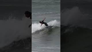 Surfing Shorebreak in Seignosse  surfingwaves wavesurf waves beach surf ocean trending [upl. by Doownel]