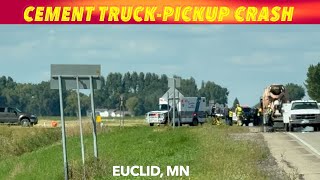 Cement TruckPickup Crash In Polk County MN [upl. by Delastre515]