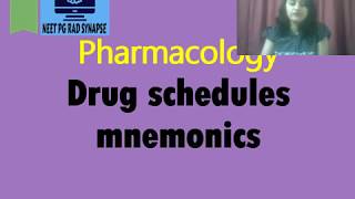 Pharmacology mnemonics  Drug schedules  AIIMS NOV 2018 [upl. by Dutch]