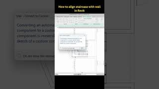 How to align staircase with wall in Revit revit shorts [upl. by Seaddon]