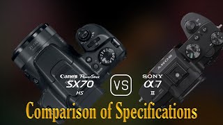 Canon PowerShot SX70 HS vs Sony A7 III A Comparison of Specifications [upl. by Yllitnahc]