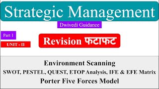 3  Strategic management  Environmental Scanning SWOT PESTEL Porter 5 forces IFE amp EFE matrix [upl. by Namialus]