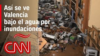 Así se ve Valencia España bajo el agua a causa de las graves inundaciones [upl. by Yetnruoc703]