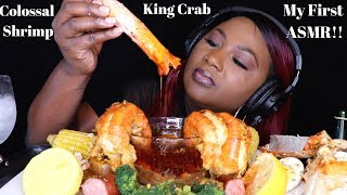 ASMR  KING CRAB SEAFOOD BOIL MUKBANG  BLOVES SAUCE [upl. by Eicak505]