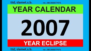 calendar year 2007 calendar blog eclipse education music entertainment inggeris [upl. by Eaned]