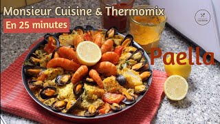 Recette Paella fruits de mer et poulet  Monsieur Cuisine  TM5  TM6  TM31 [upl. by Maddalena]