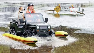 Mini JEEP BOAT vs HURRICANE [upl. by Henig11]