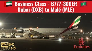 Emirates  777300ER  Business Class  Dubai DXB to Malé Maldives MLE  Trip Report [upl. by Savior718]