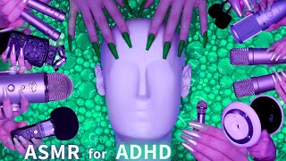 ASMR for ADHD 💚Changing Triggers Every Few Seconds😴 Scratching  Tapping  Massage amp More No Talking [upl. by Sidnarb]