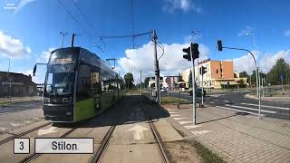 Tramwaje Gorzów Linia 3 Fieldorfa quotNilaquot  Piaski Cała trasaRide on tram lin 3 in Gorzów CABVIEW [upl. by Niletac317]