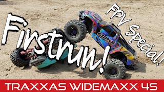 Firstrun Traxxas MAXX WideMAXX 4x4 Brushless Monstertruck FPV Special deutsch german [upl. by Wiener657]