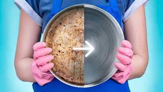 Clean The Pan In Just Minutes With A Single Secret Technique  Explore Pan Cleaning Tips amp Tricks [upl. by Ekeiram]