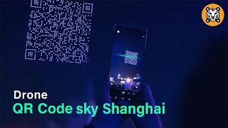 A huge QR code flies over Shanghai in the sky  Shanghai QR code drone show [upl. by Hayikat140]