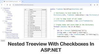 Nested Treeview With Checkboxes In ASPNET [upl. by Eillac322]