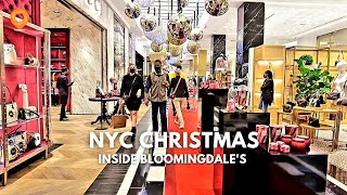 Inside Bloomingdales  its beginning to look a lot like Christmas in New York City  4K [upl. by Ahseetal823]