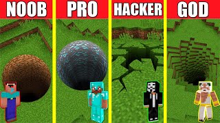 Minecraft Battle TUNNEL HOUSE BUILD CHALLENGE  NOOB vs PRO vs HACKER vs GOD  Animation PIT HOLE [upl. by Lesley]