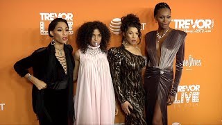 Mj Rodriguez Indya Moore Hailie Sahar Dominique Jackson 2018 TrevorLIVE LA Orange Carpet [upl. by Emily]