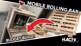 Building A Rolling Mobile Bar  Budget Build  Recycled Pallet Timber [upl. by Eyatnod450]