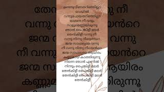 Aayiram kannumay lyrics malayalam music song trending [upl. by Conyers]